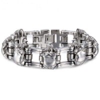 Thick Chain Skull Embed Bracelet [9 Variants]