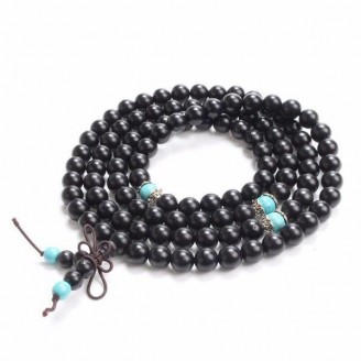 Natural Black Sandalwood Buddhist Wrap Bracelet
