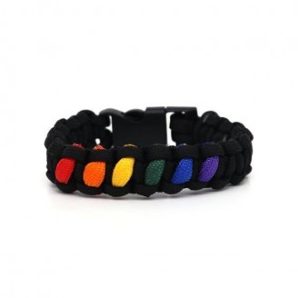 Rainbow Pride Paracord Survival Bracelet