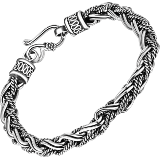 Dual Braided Silver Chain Luxury Bracelet
