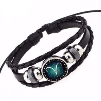 Blue Zodiac Charm Leather Bracelets [12 Variations]