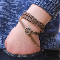 Multi-layer 5 Laps Retro Brown Leather Bracelet [2 Variations]
