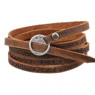 Multi-layer 5 Laps Retro Brown Leather Bracelet [2 Variations]