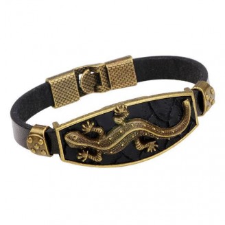 Vintage Lizard Leather Bracelet