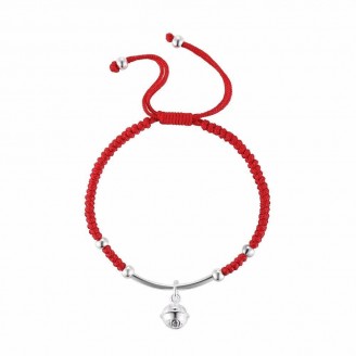 Silver Bell Lucky Red String Bracelet