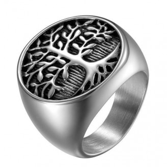 Tree Of Life Stainless Steel Signet Ring