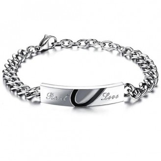 'Real Love' Stainless Couples Bracelet