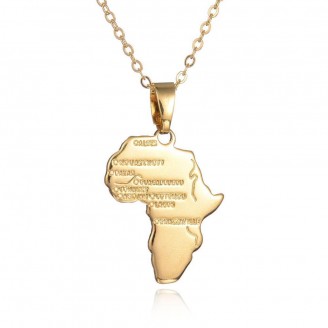 African Map Charm Necklace
