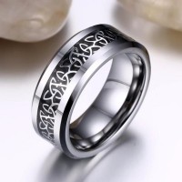 Celtic Knot Carbon Fiber Inlay Ring [Two Variants]