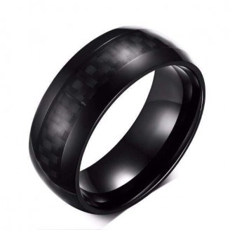 Black Carbon Fiber Ring