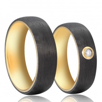 Black Carbonfiber Couples Ring [Two Variants]