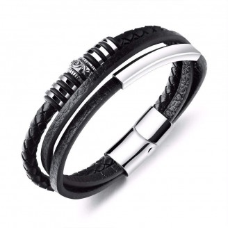 Customized Black Leather Bracelets [2 Variants]