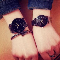Simple Elegant Stainless Steel Couple Watch