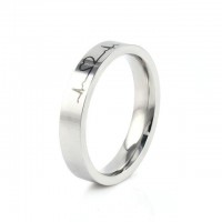 Simplistic Heartbeat Lovers Ring