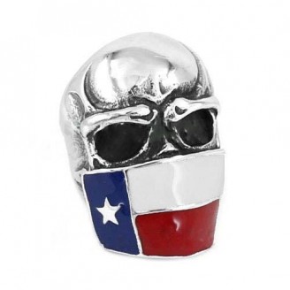 Texas Flag Skull Mask Ring