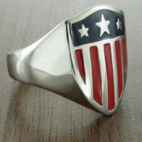 American Flag Shield Ring