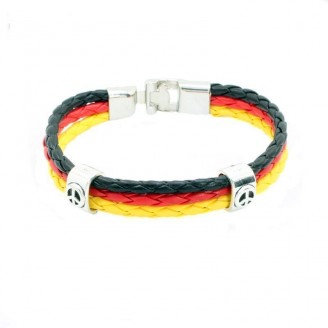 Support Germany Braided Leather Bracelet