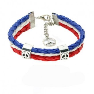 Support Costa Rica Braided Leather Bracelet