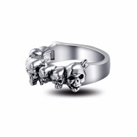Silver Skull Pinky Ring