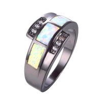 Black Jeweled Opal Ring