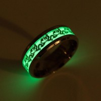 Luminous Chinese Dragon Steel Ring