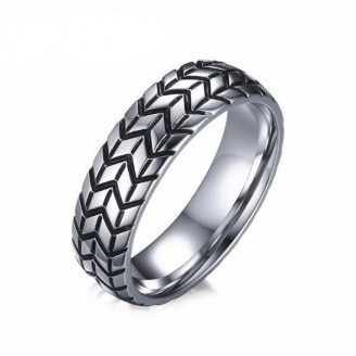 Stainless Steel Classic Silver Tire Ring