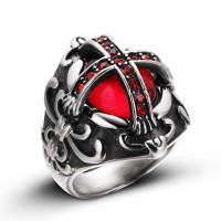 The Knights Templar Cross Stainless Steel Ring