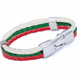 Bulgaria Flag World Cup Support Leather Bracelet