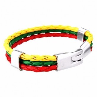 Lithuania Flag World Cup Support Leather Bracelet