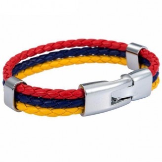 Colombia Flag World Cup Support Leather Bracelet