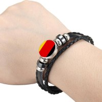Germany National Flag Layered Leather Bracelet