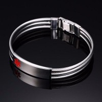 Triple Cable Stainless Steel Medical Alert Bracelet