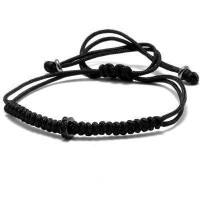 Single Diamond Stopper Macrame Rope Bracelet  [4 Variants]