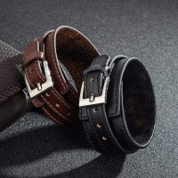 Punk Buckle Leather Cuff Bracelet [2 Variants]