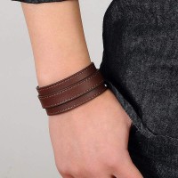 Punk Buckle Leather Cuff Bracelet [2 Variants]