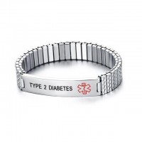 Stainless Steel Stretchable Silver Medical Alert Bracelet [7 Variants]