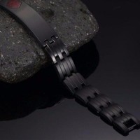 Black Matte Stainless Steel Medical Alert Bracelet