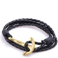 Hope Anchor Leather Wraparound Bracelet [12 Variants]