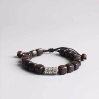 Om Mani Padme Hum Dark Sander Wood Tibetan Bracelets [2 Variants]