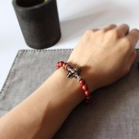 Handcarved Vajra Bell Charm Tibetan Bracelet