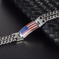 American Flag Stainless Steel Bracelet