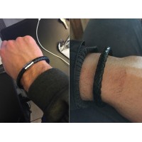 Retro Black Braided Leather Bracelet