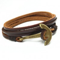 Multi-layer Brown Leather Wrap Bracelet [16 Variants]