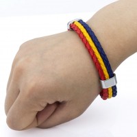 Support Romania Leather Bracelet