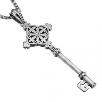Silver Pandora's Key Charm Necklace