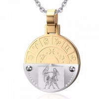 Zodiac Sign Gold Medallion Chain Necklaces [12 Variants]