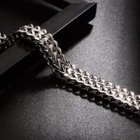 Double Layer Stainless Steel Curb Chain Bracelet