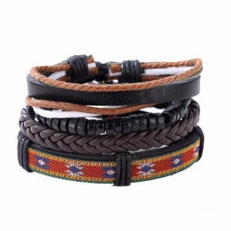 Retro Leather Boho Stack Bracelet