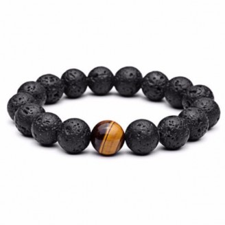 Tiger Eye Natural Lava Stone Beads Bracelets [4 Variants]