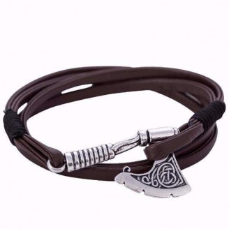 Battle Axe Wraparound Leather Bracelets [2 Variants]